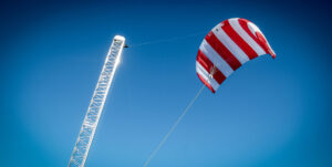 Airborne wind energy is harvested by a power kite.